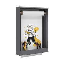 Lousa Infantil Painel de Desenho com rolo de papel - Cinza - Ofertamo