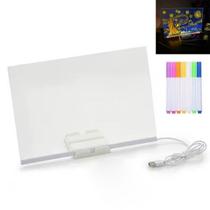Lousa Luminaria LED Quadro Caneta Anotaçoes Desenho Escrita Recado Mesa Trabalho Escritorio Casa Sala Quarto Decoraçao