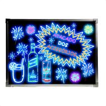 Lousa luminosa propaganda bivolt rgb 8 canetas +flanela 40x60 cm sc-1406 -469