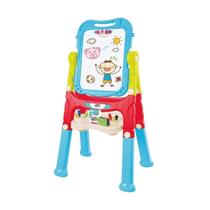 Lousa Mágica 2 em 1 Studio Play and Learn Multikids com Quadro Branco e Negro Rotação 360 e Mesa Organizadora
