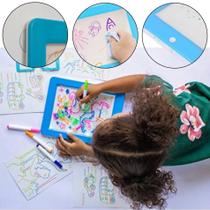 Lousa Magica Com Led Tablet Magic Infantil Brinquedo De Desenhar Com Card E Canetinhas Coloridas