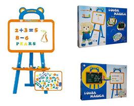 Lousa mágica infantil com pedestal 3x1 importway