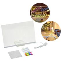 Lousa Mágica LED Acrílica Brinquedo Educativo Crianças Escrever Desenhar Imaginação Em Estoque