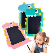 Lousa Mágica Tablet Quadro Infantil Tela LCD 8,5 Polegadas Formato Dinossauro Com Caneta E Escrita - Vai de Tech