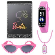 lousa magina LCD tablet barbie + relógio + oculos + colar presente barbie qualidade premium pulseira ajustavel rosa