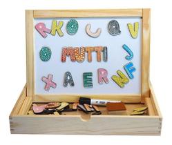 Lousa Magnética Dupla Face Brinquedo Educativo Alfabeto Alfabetização Pedagógico BrinqMutti 3 Anos