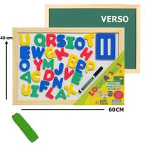 Lousa Magnética Infantil Pedagógico Letras 3 em 1 Quadro escolar