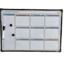 Lousa Magnética Quadro Planejamento Semanal 35x50cm Organização Imã Caneta Apagador