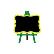 Lousa MDF Amarelo e Verde 20x24cm - 1 unidade - Rizzo - Planet Toy