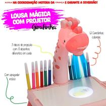 Lousa Mesinha Mágica Girafa Menina Menino Com Projetor Desenho Criatividade 23 Pcs Diversão Lousa Mesinha Mágica Girafa Menina Menino Com Projetor Desenho Criatividade 23 Pcs Diversão
