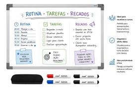 Lousa Moderna Para Rotina Tarefas Recados 90x60 Premium Com 7 Canetas e Apagador