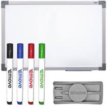 Lousa Quadro Branco 120x90 Soft Alumínio + 4 Caneta Apagador