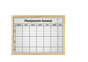 Lousa Quadro Branco 60x40 Planejamento Semanal Madeira