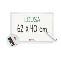 Lousa Quadro Branco 62X40 cm media Com Moldura de madeira