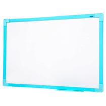 Lousa Quadro Branco 80x60cm Moldura Soft Azul caneta apagador