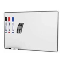 Lousa Quadro Branco Alumínio 100x70 + Apagador 3 Canetão