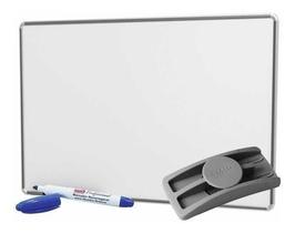 Lousa Quadro Branco Alumínio 40x30 + Apagador + 4 Canetas