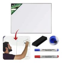 Lousa Quadro Branco Aluminio 70x50 2 Canetas E Apagador