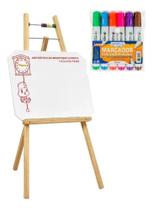 Lousa Quadro Branco Infantil C/ Cavalete + Canetas Apagador