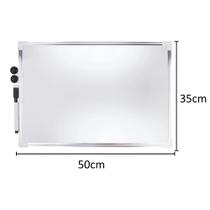 Lousa Quadro Branco Magnético Moldura Alumínio Com Caneta Apagador E Imã Para Recados 30x40/35x50