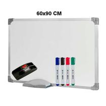 Lousa Quadro Branco Mold Aluminio 90x60 Apagador e 4Marcador