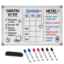 Lousa Quadro Branco UV Multiuso Para Reuniões Estudos Notas Anotações 40x60cm Com Apagador 7 Canetas Lousa Quadro Branco UV Multiuso Para Reuniões Estudos Notas Anotações 40x60cm Com Apagador 7 Canetas