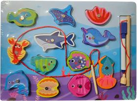 Lousa Quadro Infantil Educativo com Pesca Magnética 29x22cm