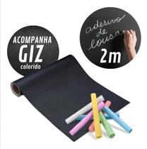Lousa Quadro Negro Preto Papel De Parede Adesivo 2m Com 5 Giz