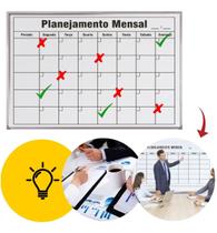 Lousa Quadro Planejamento Mensal 90x60cm Moldura Alumínio Lousa Quadro Planejamento Mensal 90x60cm Moldura Alumínio