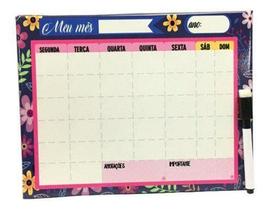 Lousa Quadro , Planejamento Mensal, Metal, Florido 26x1x20 - Apex Import