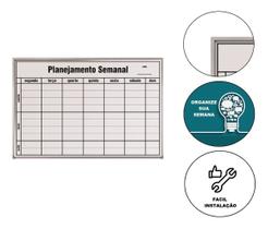 Lousa Quadro Planejamento Semanal 90x60cm Moldura Alumínio Lousa Quadro Planejamento Semanal 90x60cm Moldura Alumínio