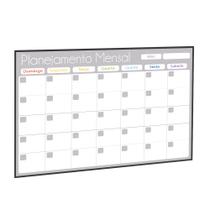 Lousa Quadro Planner Mensal 90x60 Branco Com Moldura MDF