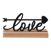 Love Palavra de Mesa em MDF com Base Madeira Love Palavra de Mesa em MDF com Base Madeira