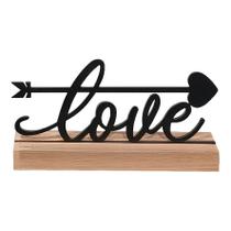 Love Palavra de Mesa em MDF com Base Madeira