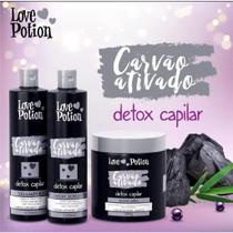 Love Potion Home Care Shampoo e Condicionador E Mascara Carvão Ativado Detox Capilar 3x500ml