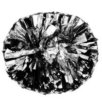 Lovecheer, 2 peças de pompons pretos e prateados, 36 cm, alça de bastão