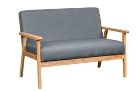 Loveseat Lilola Home Bahamas 45 cm W Moldura de madeira maciça cinza