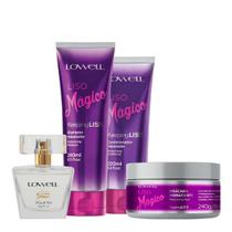Lowell Liso Mágico Keeping Liss Shampoo Condicionador Máscara e Pour Toi Parfum Cabelo e Corpo (4 produtos)