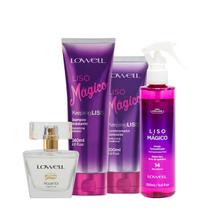 Lowell Liso Mágico Keeping Liss Shampoo Condicionador Spray e Pour Toi Parfum Cabelo e Corpo (4 produtos)