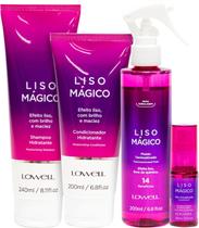 Lowell Liso Mágico Shampoo Condicionador Fluido E Óleo Disciplinante Selagem Cabelos Lisos Sem Frizz Combate As Pontas Duplas Brilho Intenso