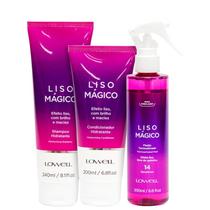 Lowell Liso Mágico Shampoo Condicionador Fluido Termoativado 14 Benefícios Liso Gradual Fios Brilhantes Hidratados Combate As Pontas Duplas