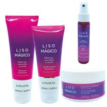 Lowell Liso Magico Shampoo, Condicionador, Mascara e Fluido 60ml