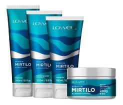 Lowell Mirtilo Shampoo Condicionador Leave-in E Máscara
