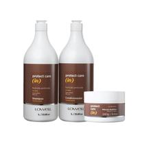 Lowell Protect Care In Shampoo Condicionador Máscara Cabelos Fios Ressecados Limpeza Nutrição Maciez Sem Frizz e Brilho