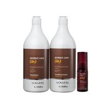 Lowell Protect Care In Shampoo Condicionador Óleo Cabelos Ressecados Limpeza Nutrição dos Fios Maciez Sem Frizz e Brilho