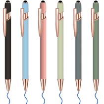 Lragvtbk Canetas esferográficas azuis com stylus, 6 unidades, 14 cm