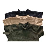 LS Body Manga Curta Bubble Tendência Blogueira com Gola LS Body Manga Curta Bubble Tendência Blogueira com Gola