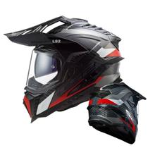 Ls2 capacete explorer c mx701 frontier tit/red 60/l