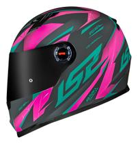 LS2 Capacete FF358 Draze Cinza/Verde/Rosa