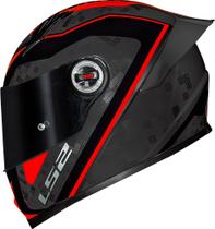 Ls2 Capacete Ff358 S Striker Titânio/Vermelho Ls2 Capacete Ff358 S Striker Titânio/Vermelho